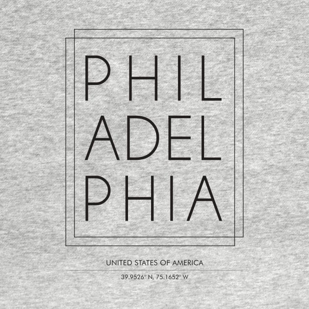 Philadelphia city Minimal Typography 2 by StudioGrafiikka